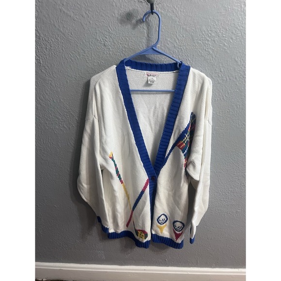 Vintage 1946 Sweaters - Vintage Golf Novelty Women Oversized Sweater Talbots Size Large